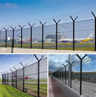 Poteau en Y, clôture d'aéroport en Y, clôture concertina, clôture en fil de fer, clôture d'aéroport, clôture de prison