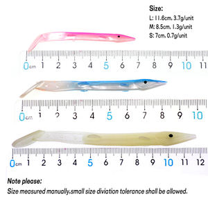 Multi-colore Sabiki Rig <span class=keywords><strong>anguilla</strong></span> esca morbida in plastica <span class=keywords><strong>artificiale</strong></span> per la pesca in acqua salata taglie 7cm 8.5cm 11.6cm - Product Image 3