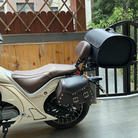Boîte à bagages arrière universelle pour moto rétro, grande valise vintage Victoria, étanche, avec serrure à combinaison, poche latérale pour bouteille d'eau