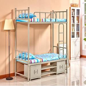 Knock Down Cheap Metal School Dormitory Bunk <b>Bed</b> Steel College Bunk <b>Bed</b> With Locker Shoe Rack - Product Image 2