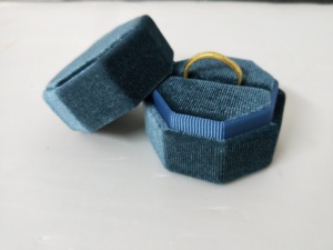 Boîte à double anneau en velours de luxe, boîtier à anneau - Product Image 3