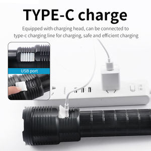 ไฟฉาย LED กำลังสูง แข็งแรง ทนทาน ทำจากสแตนเลส 1000+ ลูเมนส์ กันน้ำระดับ IP44 ชาร์จผ่าน USB เหมาะสำหรับตั้งแคมป์และใช้ในกรณีฉุกเฉิน - Product Image 4