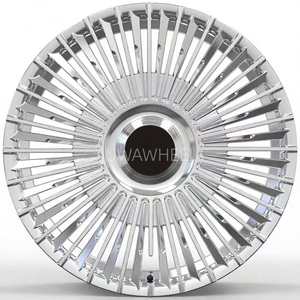 Jantes forgées avec capuchons centraux flottants pour Maybach, <span class=keywords><strong>prix</strong></span> usine, sur mesure, 18-24 pouces, 5x114.3 5x112, chrome argenté - Product Image 1