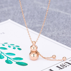 Collier pendentif boule en acier inoxydable pour femme, design géométrique, plaqué or 18 carats, chaîne de clavicule, bijou cadeau - Product Image 3