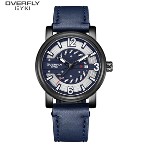 นาฬิกา <span class=keywords><strong>Overfly</strong></span> EYKI สำหรับผู้ชาย ปรับแต่งโลโก้ได้ ตัวเรือนสแตนเลส สายหนัง ระบบควอตซ์ แฟชั่น นาฬิกาเท่ๆ สำหรับผู้ชาย - Product Image 2