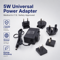 Adaptateur universel 2 MOPP US UK AU EU 5W 6W 5V 6V 1A 0.8A AC DC pour machine de photopolymérisation dentaire et alimentation médicale