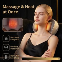 Coussin de massage chauffant à lumière rouge pour le cou et les épaules avec design ergonomique pour un massage quotidien à domicile