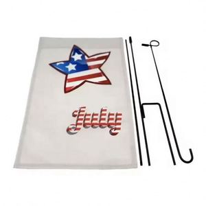 ธงสวนอเมริกันสีขาวโพลีเอสเตอร์พิมพ์ลายดิจิตอลตามสั่ง ขนาด 12x18 นิ้ว สำหรับตกแต่งสนามหญ้า ขายส่ง - Product Image 4