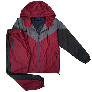Ensemble de survêtement coupe-vent personnalisé pour homme, color block, à capuche, imperméable, pour le sport, la course à pied, le jogging, deux pièces, tenue de plein air - Product Image 1