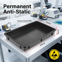 Plateau antistatique en plastique KEXING ESD pour composants électroniques de précision, conducteur en PP, 10^4-10^6Ω