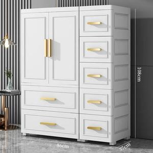 Armoire de rangement <span class=keywords><strong>en</strong></span> <span class=keywords><strong>plastique</strong></span> <span class=keywords><strong>à</strong></span> 3 niveaux pour vêtements d'enfants et bébés, avec tiroirs, design suspendu, pour chambre et salon - Product Image 1