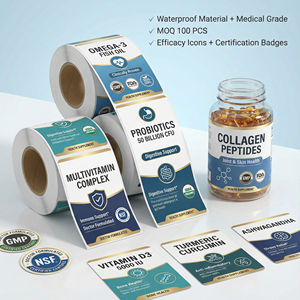 Индивидуальная этикетка для БАД, соответствующая стандартам GMP, водонепроницаемая наклейка медицинского класса для упаковки витаминов и таблеток - Product Image 6