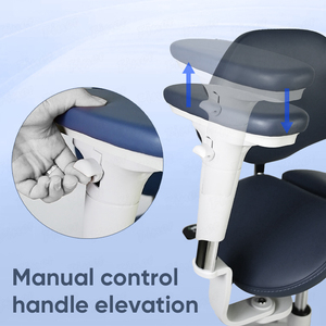 Silla de Doctor con Asiento de Silla de Montar, Altura Ajustable, Soporte Lumbar, Esponja de Alta Densidad - Product Image 2