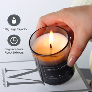 Bộ nến thơm cao cấp gia dụng, nhãn hiệu riêng, logo tùy chỉnh, trị liệu hương thơm, 150G, sáp đậu nành, lọ thủy tinh, kèm hộp quà tặng - Product Image 4