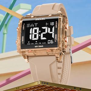 Montre numérique sportive SMAEL 8128, nouvelle montre chronographe en plastique, lumineuse, étanche, tendance, colorée, avec alarme et bracelet en silicone - Product Image 3