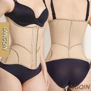 Ceinture amincissante confortable en maille beige Langqin pour femmes grandes tailles, corset amincissant en nylon-spandex fin - Product Image 1