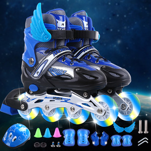 Chaussures de roller à roulettes pour enfants, respirantes, de haute qualité, à une rangée, roues lumineuses colorées, mobilité, entraînement au parkour, <span class=keywords><strong>plastique</strong></span> - Product Image 3