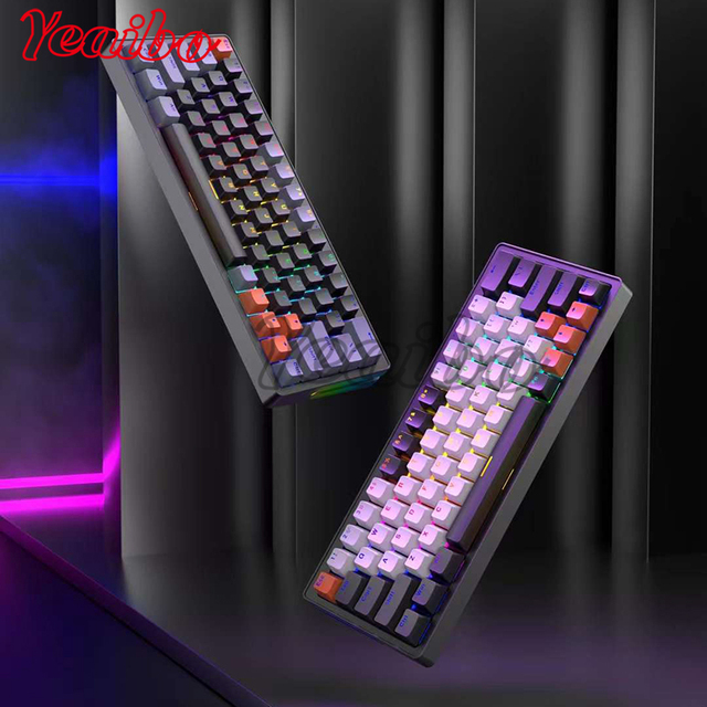 Transparent Retro Macro Pc Switches Switches Rgb Switch Tablet rainbow Backlit for Win Ios Gaming Gamers Mechanical Keyboard