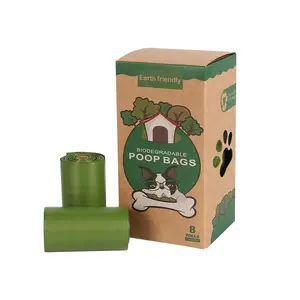 Degradable Pet çöp torbası temizlik için Pet Poop ofis biyobozunur köpek kaka torbası Opp torba resim sürdürülebilir özelleştirilmiş boyutu