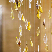 Lustre LED en verre givré coloré de grande taille avec télécommande, longueur personnalisée 5m-7m pour l'éclairage de plafond des halls d'hôtel