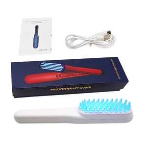 <b>Electric</b> Scalp <b>Massage</b> Comb With Dual Light Therapy High Frequency Vibration For Hair Care Home Salon Use Rechargeable Portable - Product Image 3