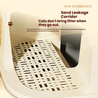 Bac à litière pour chat avec couvercle à charnière de style couloir, entièrement fermé, protection anti-éclaboussures, élimination des odeurs, toilette pour chat, conteneur pour excréments de chat