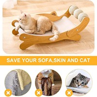 Grand hamac d'intérieur classique moderne en sisal pour chaton avec planche à gratter en bois chaise longue jouet en bois pour chats