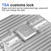 Valise de voyage à roulettes en aluminium de 24, 26, 28, 30 pouces, avec logo personnalisé, argentée, grande capacité, coque rigide imperméable
