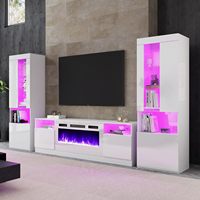 L'ensemble de centre de divertissement pour foyer comprend un meuble TV pour foyer et des armoires de rangement pour bibliothèque