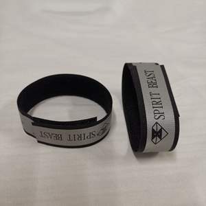 कस्टम लोगो रिस्टबैंड वेबबिंग लोचदार कपड़े हुक लूप आर्मबैंड को प्रतिबिंबित करता है पॉलिएस्टर कलाई बैंड - Product Image 6