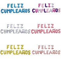 Joyeux anniversaire en lettres espagnoles guirlande de ballons en aluminium pour femmes hommes filles garçons ensemble de décorations de fête d'anniversaire espagnol