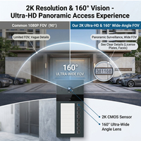 Videoportero Inteligente Hiwink con Resolución 2K, Reconocimiento Facial, Reconocimiento de Huella Dactilar, Control por Aplicación Tuya, Compatible con Múltiples Monitores Interiores