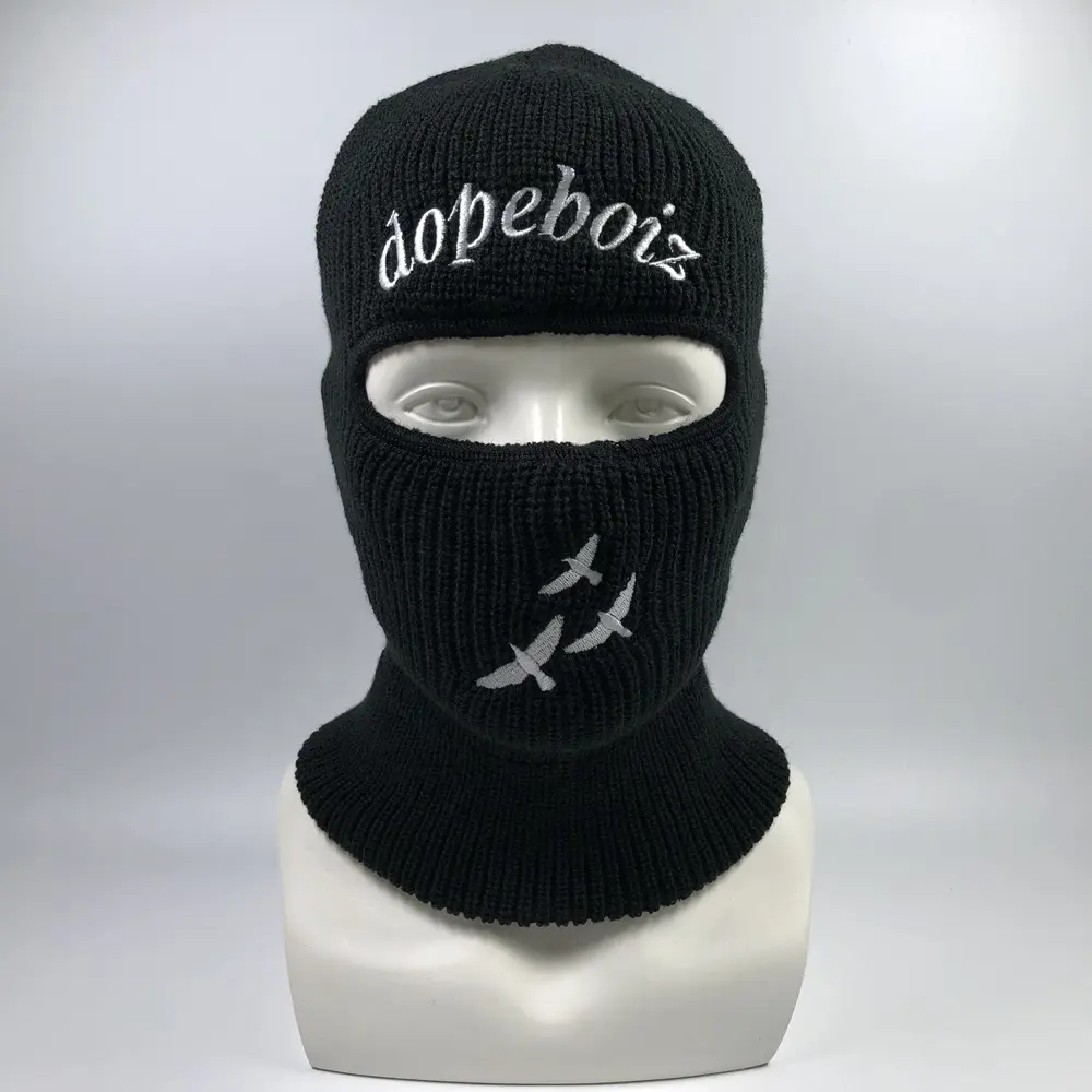 Masque de ski imprimé en acrylique à un trou, unisexe, design personnalisé, logo brodé, cagoule de moto, populaire, OEM, Offre Spéciale
