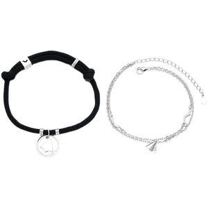 Handmade Woven Paper Airplane Couple Bracelet Tibetan Silver Unisex Gift Jewelry SS 010 - Product Image 5