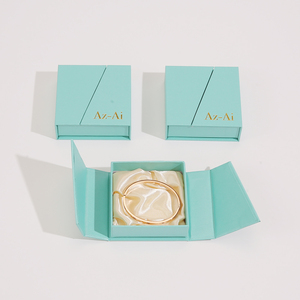 Nouvelle boîte à bijoux magnétique à double ouverture, personnalisable avec logo, écologique, recyclable, en carton, avec sac en papier - Product Image 6