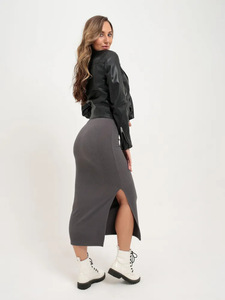 Falda Casual de Verano para Mujer, de Media Longitud, Ajustada, de Cintura Alta, con Abertura, Estilo Imperio, de Mezclilla, Transpirable, Duradera, Talla Grande - Product Image 3