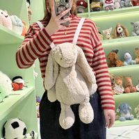 Sac à dos en peluche Lapin JC Style Bashful Range, version haut de gamme, ultra doux, respectueux de la peau, avec base lestée symétrique pour soulager l'anxiété