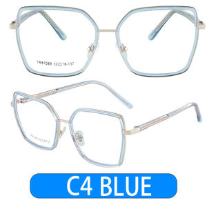 Gafas con Protección Anti Luz Azul 87089 Tr90, Montura Cuadrada Transparente, Aro Completo, Patillas Metálicas con Resorte, Lentes sin Graduación - Product Image 5