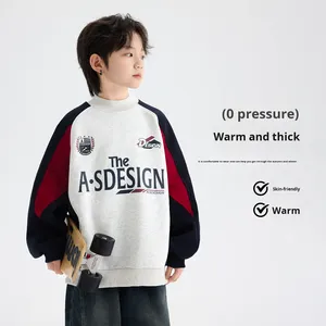 <span class=keywords><strong>Pull</strong></span> en molleton épais teint en pièce de style coréen pour garçons, collection hiver 2025 – Nouveauté, haut ample pour enfants et adolescents - Product Image 2