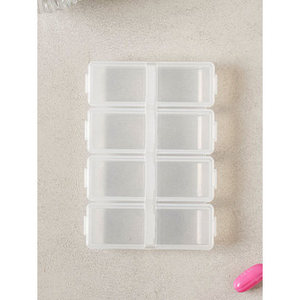 Organisateur de pilules japonais à 8 compartiments Mini boîte à médicaments en métal PP Conteneur de stockage de pilules rectangulaire - Product Image 1