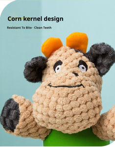 Jouet pour chien <span class=keywords><strong>2</strong></span>-en-1 durable et écologique, peluche en forme d'animal mignon, balle en caoutchouc couineuse, styles variés (hippopotame, koala, singe) pour chiot et chien - Product Image 5