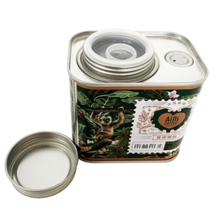 Lata de Metal Personalizable Cuadrada/Rectangular para Granos de Café de 150g con Tapa de Rosca para Almacenamiento de Dulces, Chocolate, Galletas y Alimentos - Product Image 6