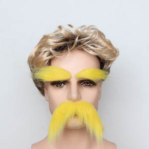 Barba falsa de Halloween para disfraz de fiesta, accesorio de bigote largo negro de Papá Noel - Product Image 4