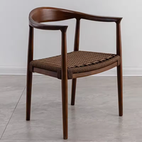 Chaise de salle à manger nordique en bois massif JP avec coussin moelleux, chaise de loisirs Wabi-Sabi pour la maison, le bureau, l'hôtel, le restaurant, la salle de bain