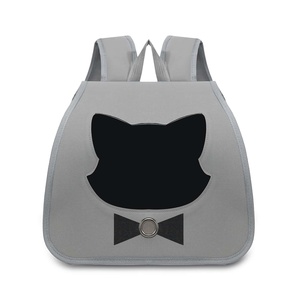 Gray Oxford <b>Cat</b> Carrier <b>Backpack</b> with Mesh Window Breathable Fashion Pet Travel Bag Small Outdoor Use - Product Image 1