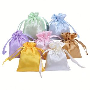 Custom Logo Screen Printed Recyclable Eco-Friendly Silk Satin Drawstring <b>Bags</b> 13X18cm/15x24cm <b>Wedding</b> Jewelry Wigs <b>Gift</b> Makeup - Product Image 2