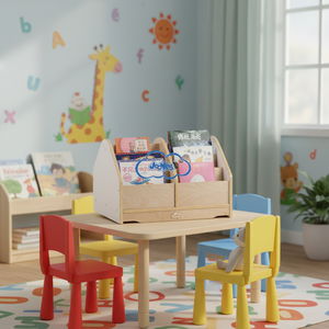 Estantería Móvil Ecológica de Madera Contrachapada de Abedul con 4 Ruedas Universales para Escuela, Jardín de Infancia, Guardería Montessori - Product Image 5