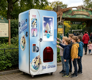 Kiosco Expendedor de Hielo Automatizado con un Sabor y Seis Dispensadores de Aditivos para Ubicaciones de Alto Tráfico - Product Image 1