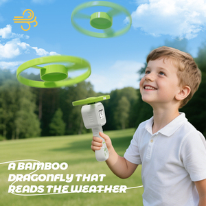 Anemómetro 2 en 1 para Niños con Diseño de Bambú, Sensor de Velocidad y Temperatura del Viento en Tiempo Real, para Exploración al Aire Libre - Product Image 4