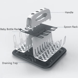 กล่องเก็บขวด NHD-586แบบ NHD กล่องเก็บของทรงกระบอกแบบพลาสติกพร้อมรูระบายน้ำออกจากขวดนมได้ด้วยตัวเองรูปทรงพีระมิดทำจาก PP ปราศจากสาร BPA - Product Image 5